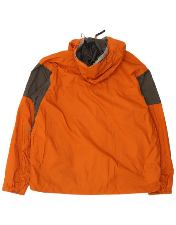 Columbia Regnjakke med hætte til mænd UK 42 XL Orange Colourblock Nylon