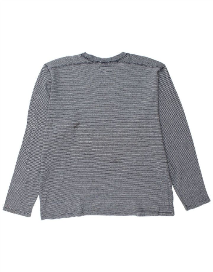 BONOBOS Herre Top Langærmet XL Blå Nålestribet Bomuld