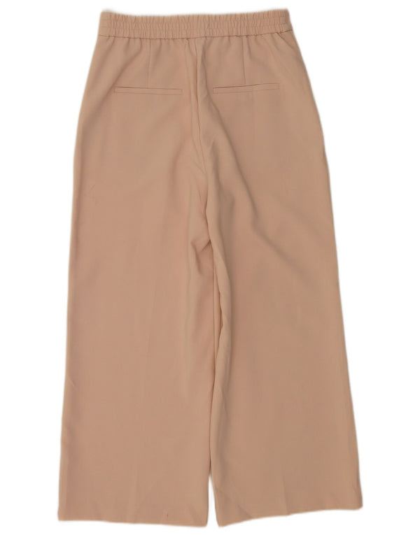 Zara Kvinder Højtaljede Brede Ben Cropped Bukser Small W26 L25 Pink