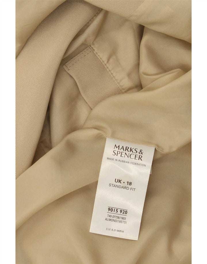 Marks & Spencer Dame Standard Fit Overfrakke UK 18 XL Beige Polyester