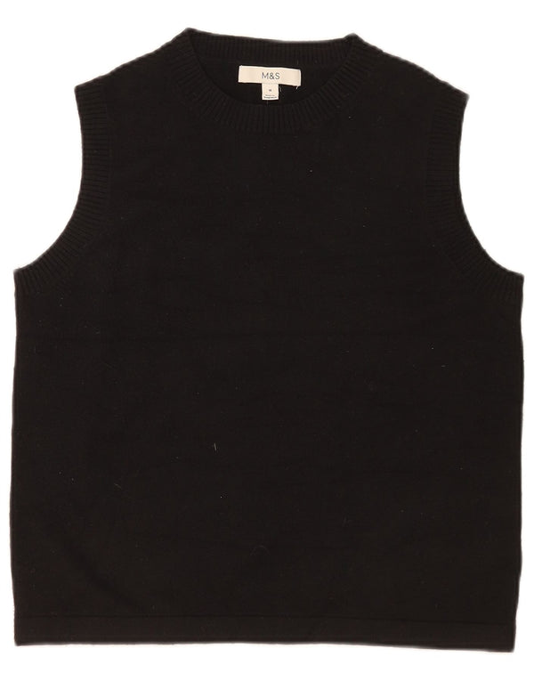 Marks & Spencer Womens Vest Tank Top UK 14 Medium Black Polyester