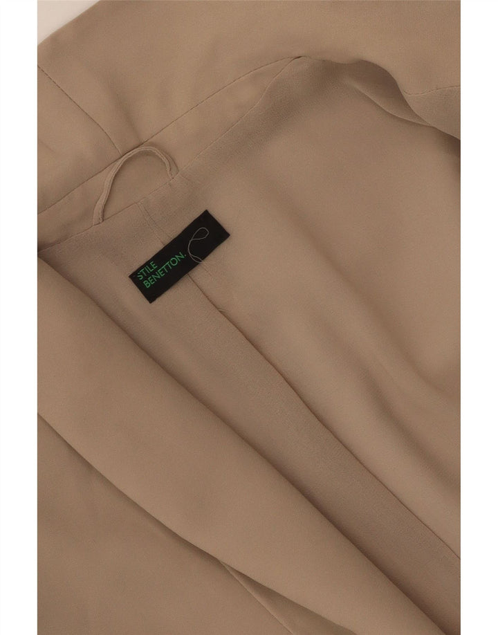 Benetton Dame 1 Knap Blazer Jakke UK 12 Medium Beige
