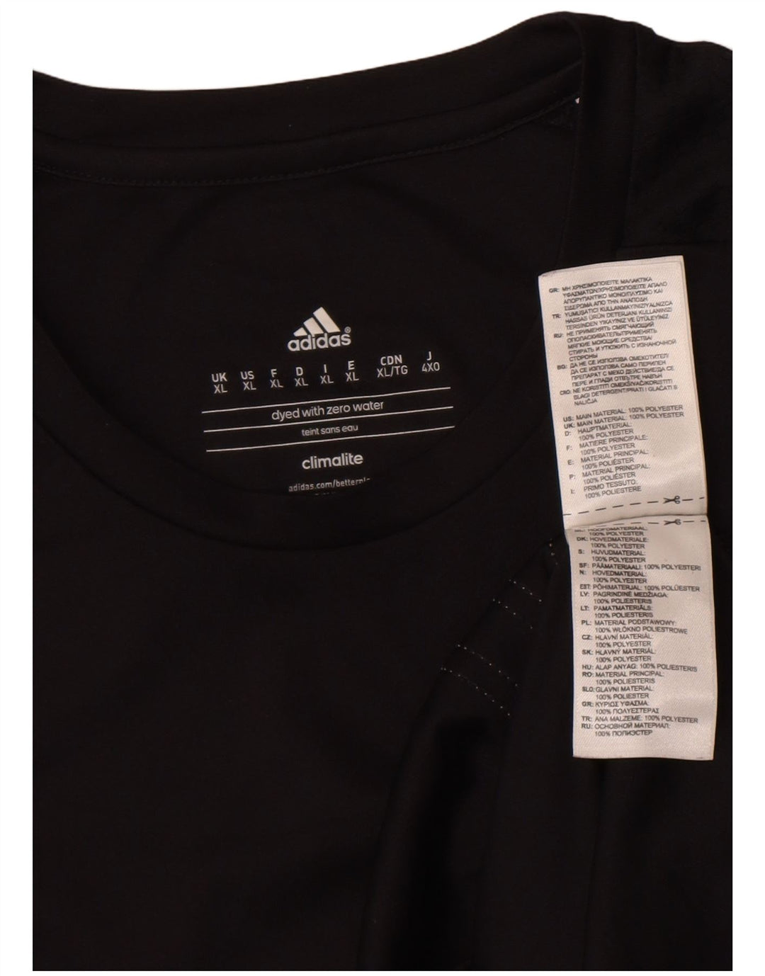 Adidas Herre Climalite T-Shirt Top XL Sort Polyester