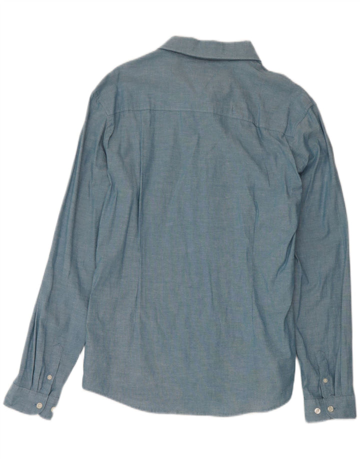 TOMMY HILFIGER Boys Shirt 15-16 Years Blue Cotton Vintage Tommy Hilfiger and Second-Hand Tommy Hilfiger from Messina Hembry 