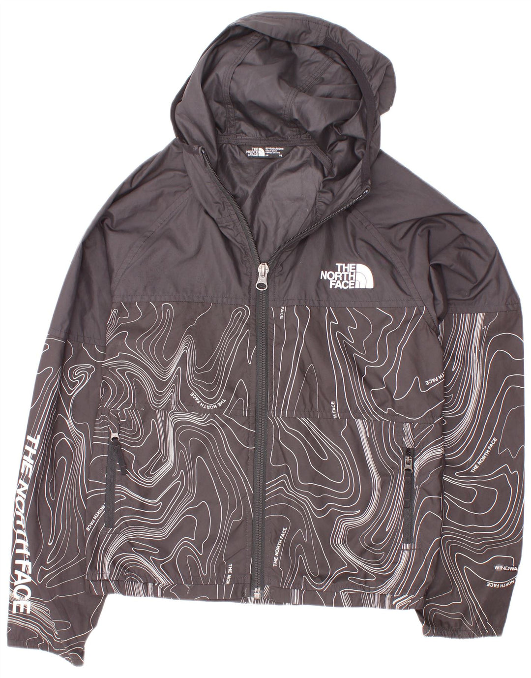 The North Face Boys Grafisk Regnjakke med Hætte 7-8 år Lille Sort