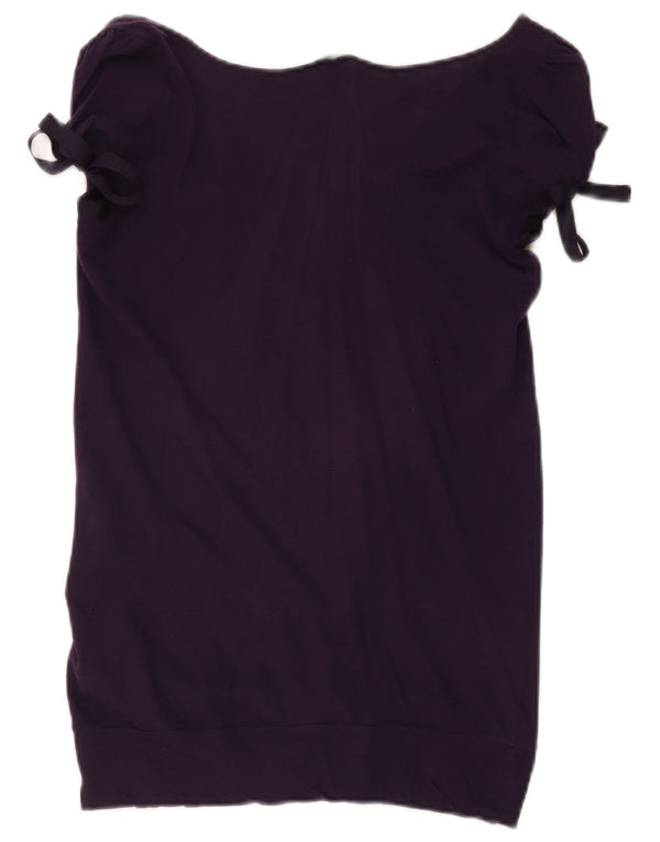 Benetton Damebluse Top UK 14 Stor Lilla Bomuld