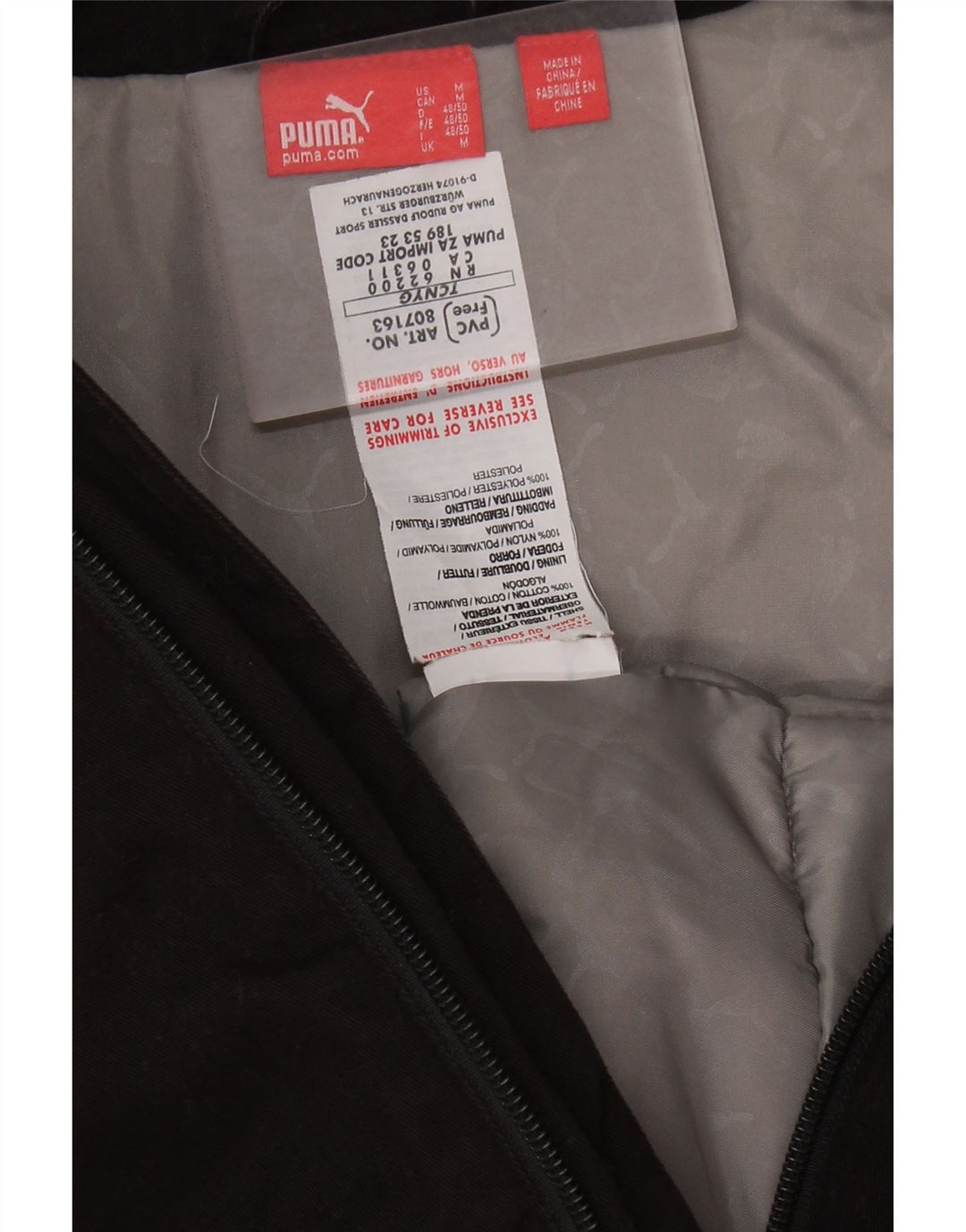 PUMA Bomberjakke til mænd UK 38 Medium Sort Bomuld