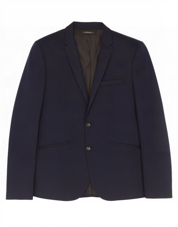 Zara Herre 2-knaps blazerjakke UK 42 XL Navyblå bomuld
