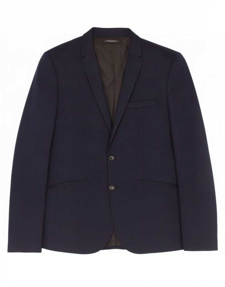 Zara Herre 2-knaps blazerjakke UK 42 XL Navyblå bomuld