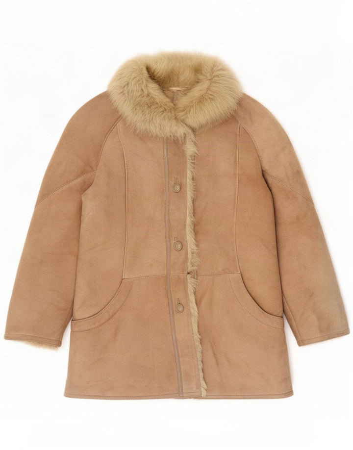 Vintage Dame Shearling Jacket IT 46 Large Beige