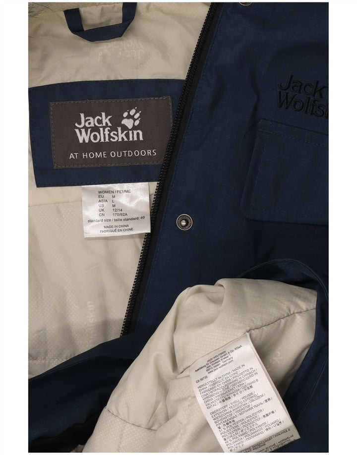 Jack Wills Dame hættejakke vindjakke UK 12/14 Medium Navy Blue