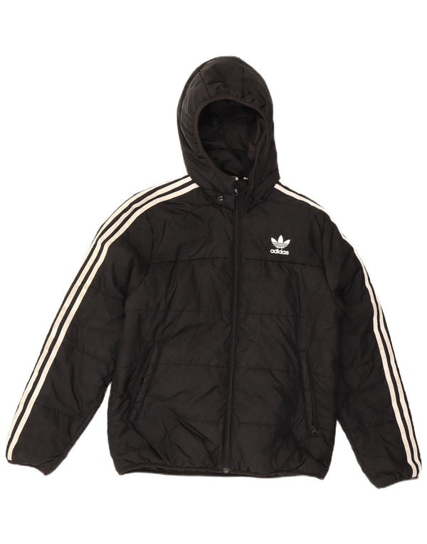 Adidas drenge hættejakke polstret 13-14 år sort polyester