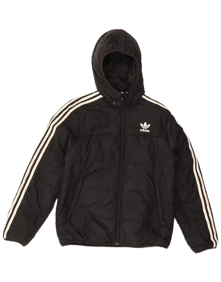Adidas drenge hættejakke polstret 13-14 år sort polyester