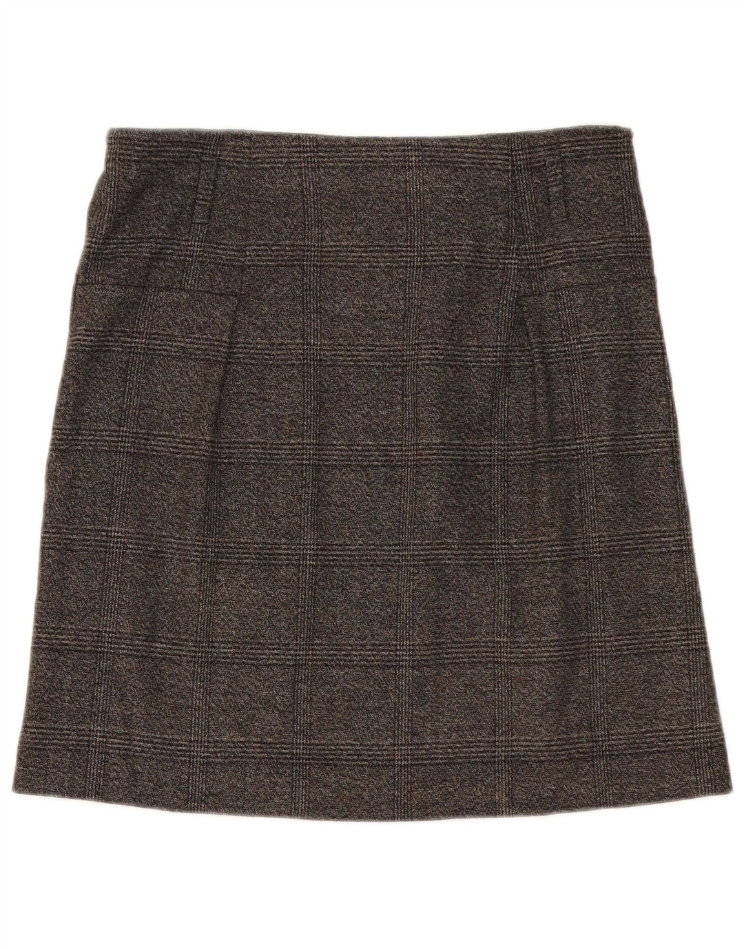 Zara lige nederdel til kvinder Medium W28 Grå plaid polyester