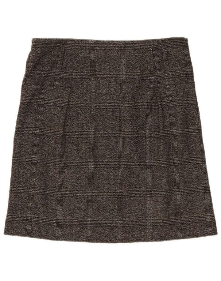 Zara lige nederdel til kvinder Medium W28 Grå plaid polyester