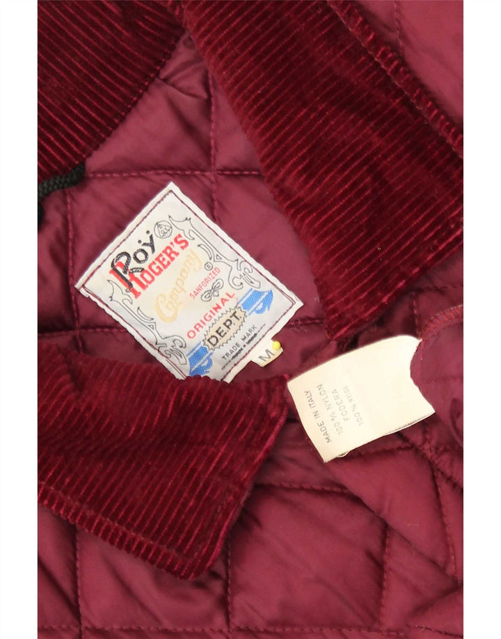 Roy Rogers Herre quiltet jakke UK 38 Medium Burgundy Nylon