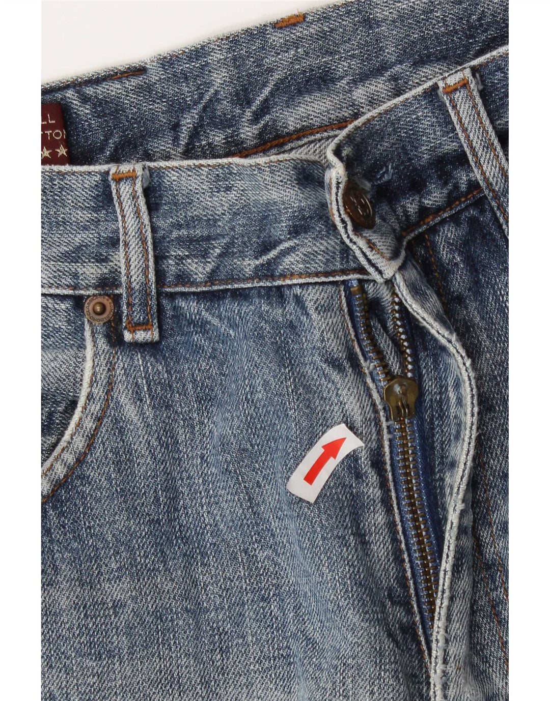Marlboro Classics Herre Distressed Straight Jeans W32 L34 Blå Bomuld