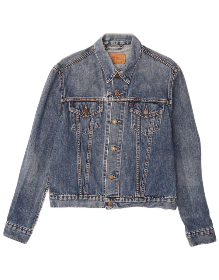 LEVI'S Dame denimjakke UK 14 Stor Blå Bomuld