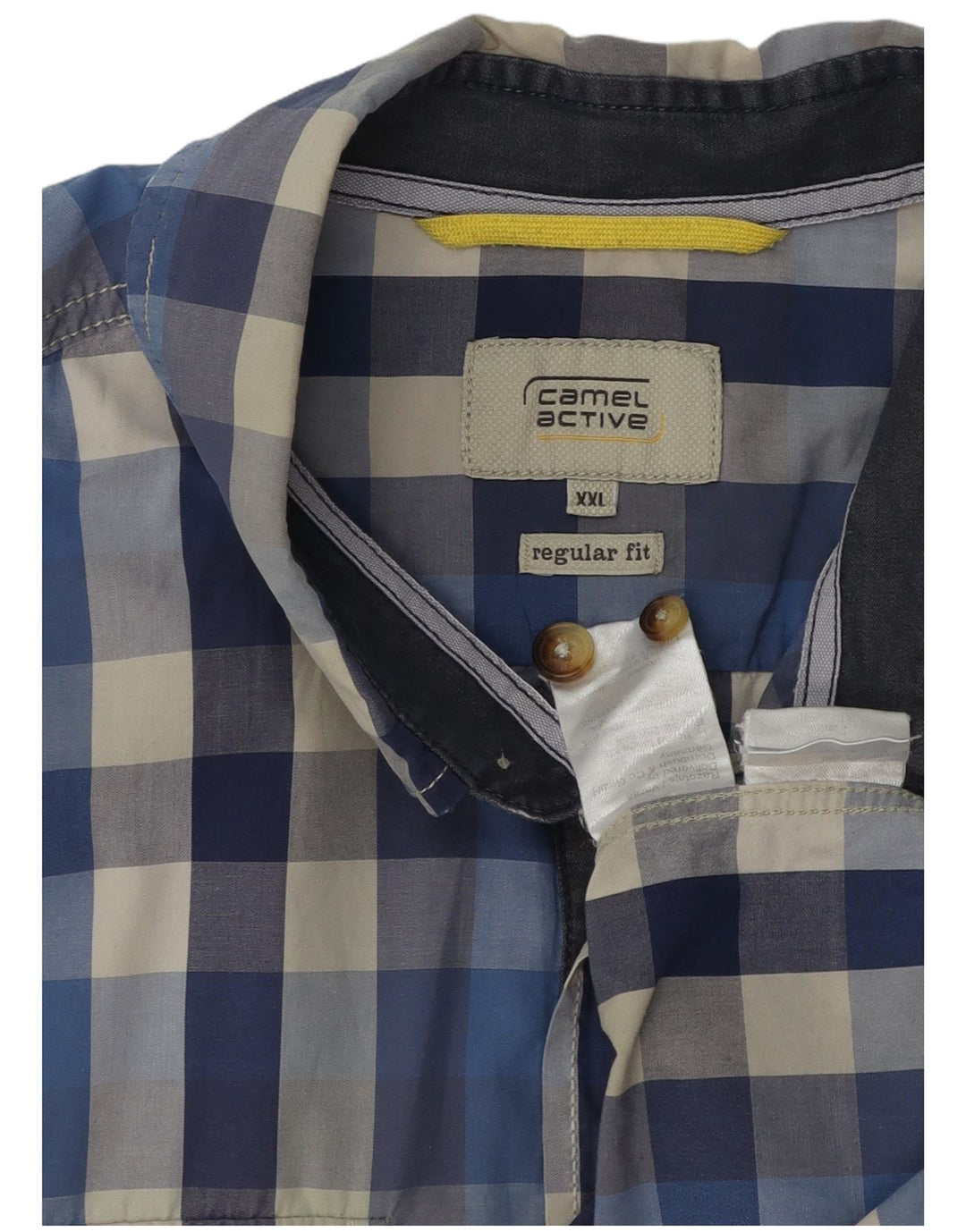 CAMEL ACTIVE Mens Regular Fit Shirt 2XL Blue Check Cotton