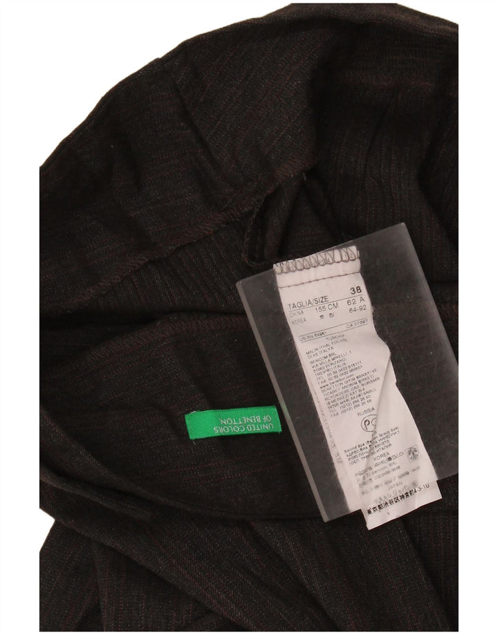 BENETTON Dame Bootcut Suit Bukser IT 38 XS W26 L33 Brun Stribet