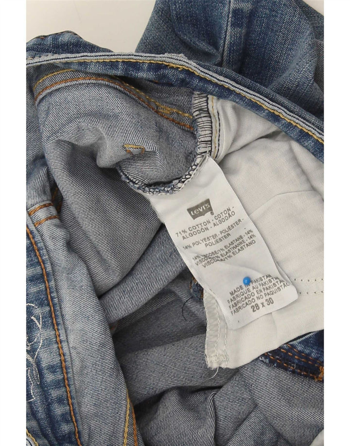 Levi's Dame Slim Jeans W28 L30 Blå plettet bomuld