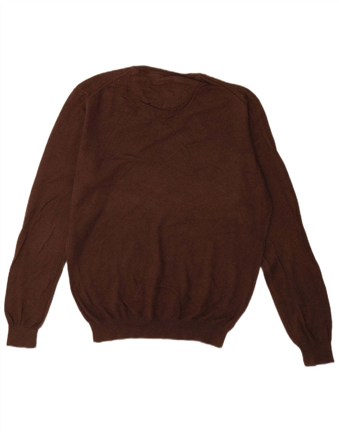Massimo Dutti Herre V-hals sweater Stor brun bomuld