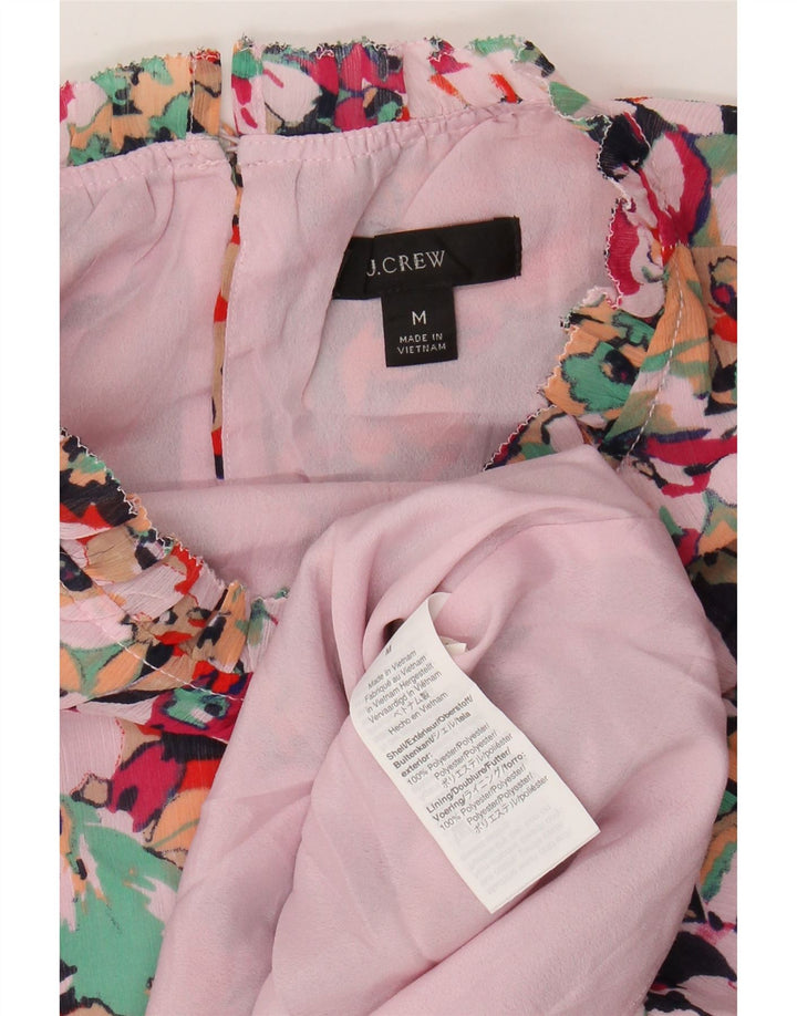 J. CREW Damebluse Top UK 14 Medium Pink Floral Polyester