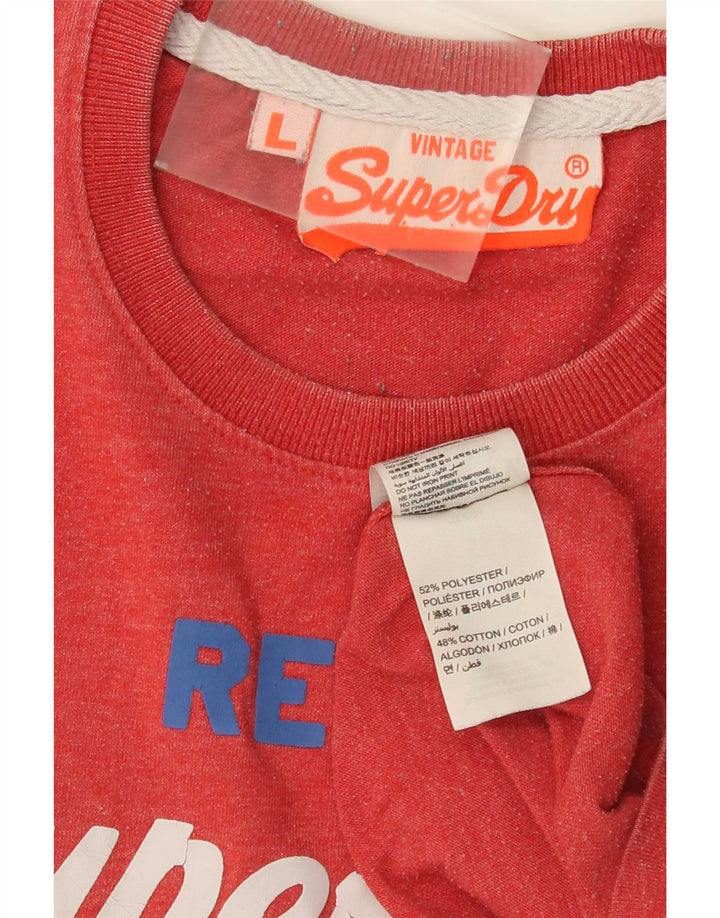 Superdry Grafisk T-shirt top til mænd, stor rød polyester