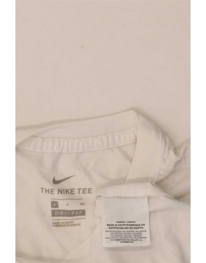 Nike Herre Dri Fit grafisk T-shirt top lille hvid polyester