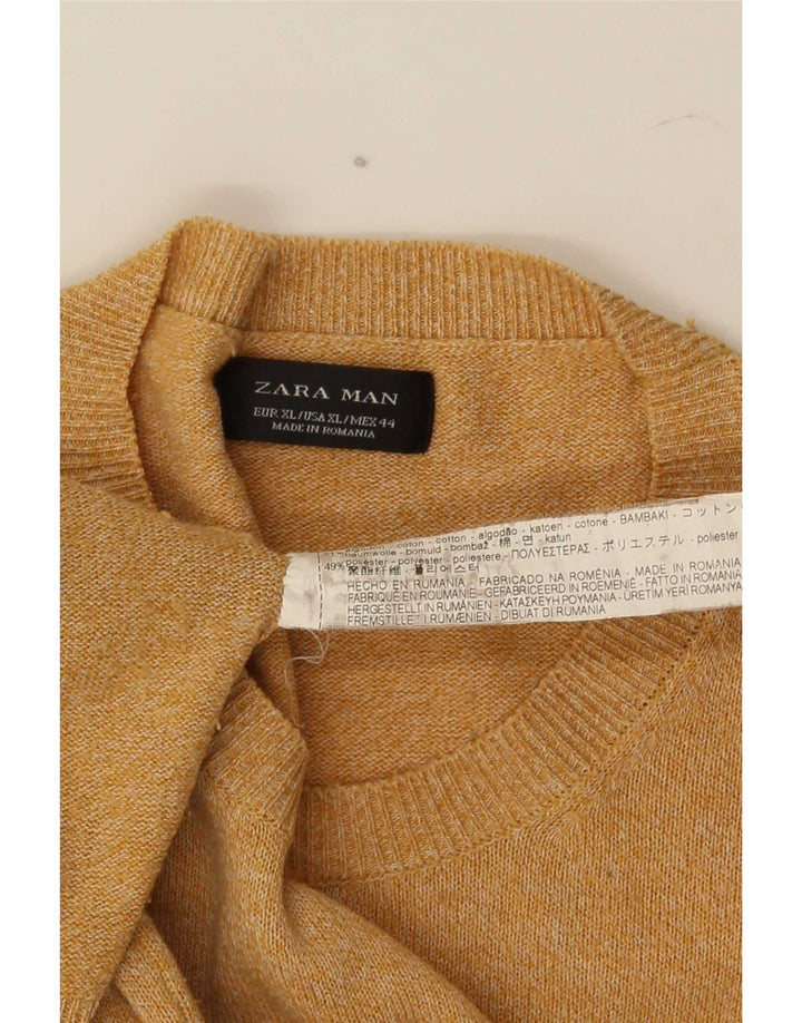 Zara Herre sweater med rund hals XL brun bomuld