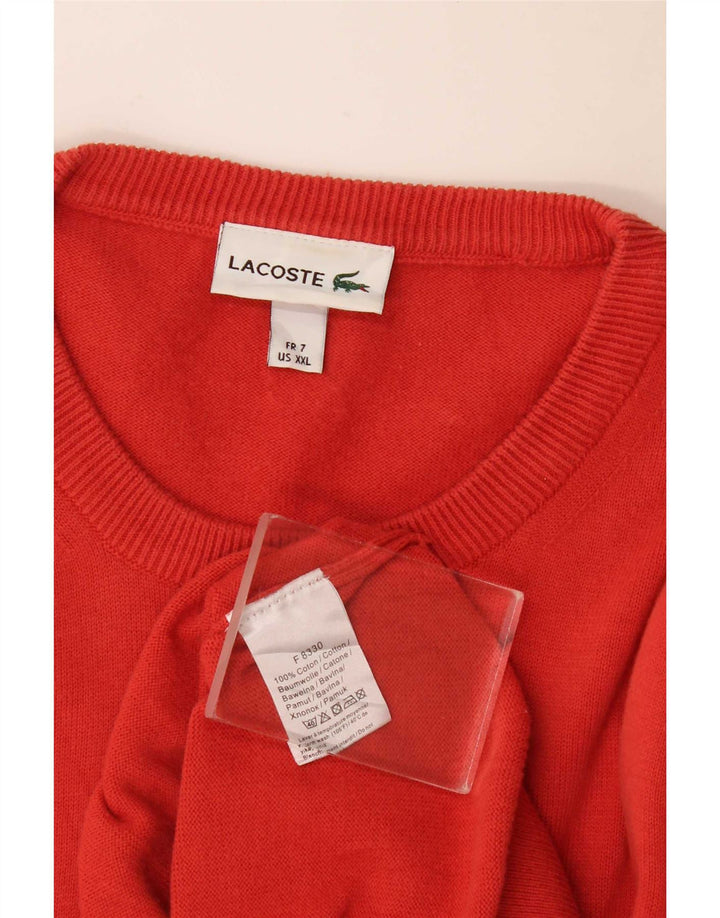 Lacoste Herre trøjetrøje med rund hals str. 7 2XL rød bomuld