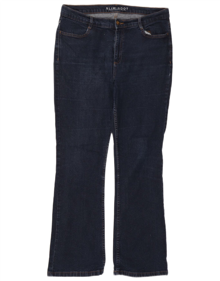 Marks & Spencer Dame Slim Bootcut Jeans UK 14 Large W32 L29 Navy Blue