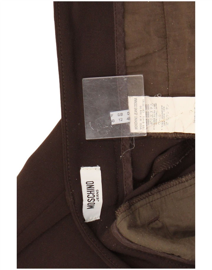 Moschino Dame Slim Chino Bukser UK 12 Medium W32 L29 Brun Polyester