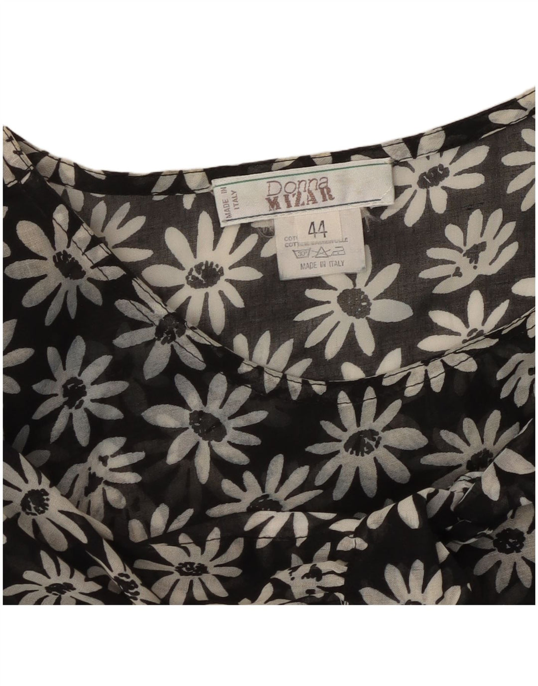 DONNA MIZAR Dame Maxikjole IT 44 Medium Sort Blomsterbomuld