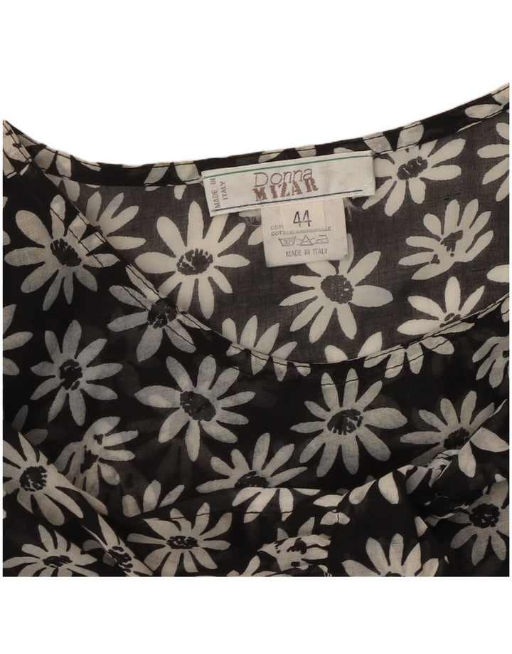 DONNA MIZAR Dame Maxikjole IT 44 Medium Sort Blomsterbomuld