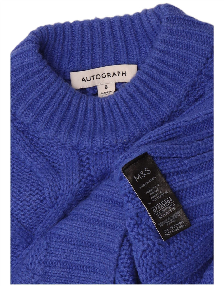 Marks & Spencer Dame Autograph Turtle Neck Jumper Sweater UK 8 Small Blue
