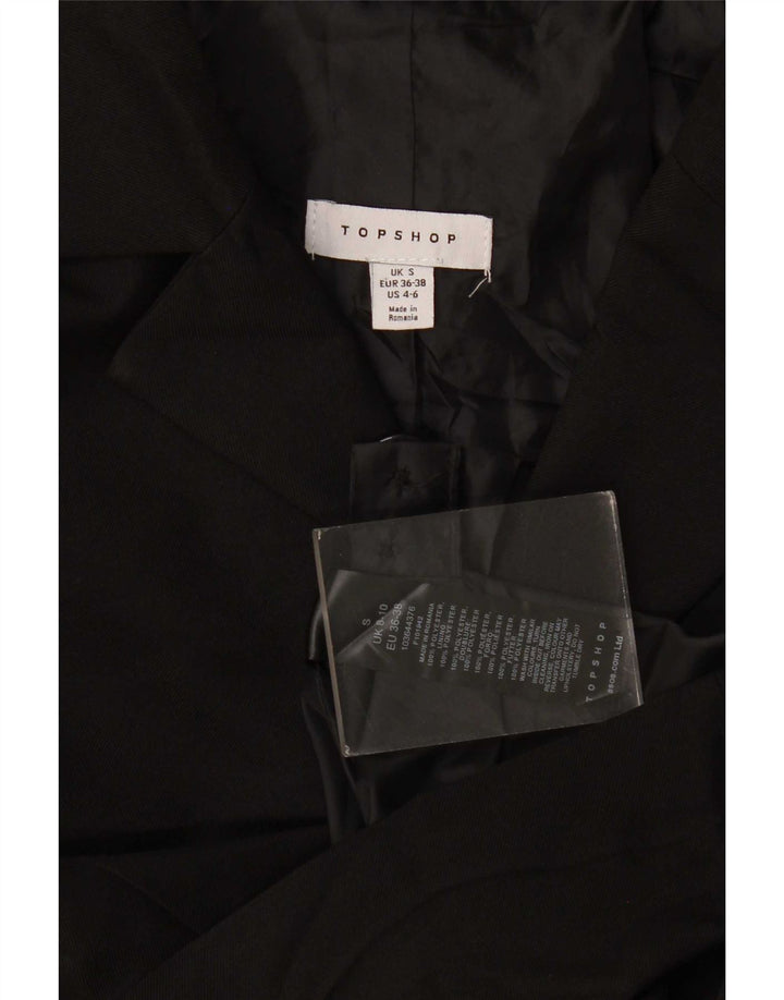 Topshop Dame Oversized 3 Button Blazer Jacket UK 10 Small Black Polyester