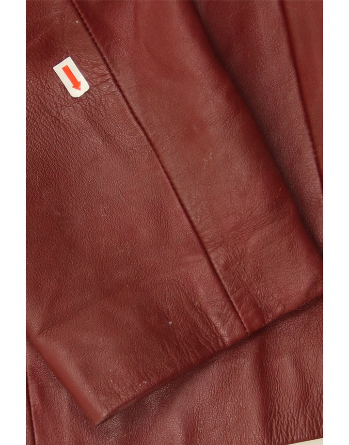 Conbipel Dame 3-knaps læder blazerjakke IT 46 Large Burgundy Læder