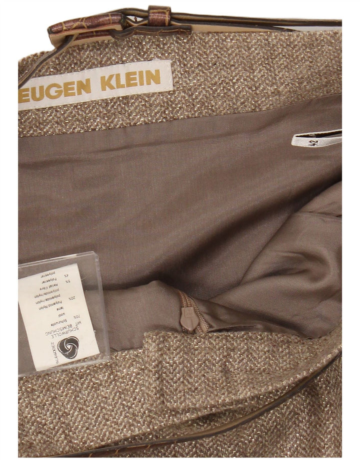 Eugen Klein Dame Pencil Skirt IT 42 Medium W30 Brun Chevron Uld