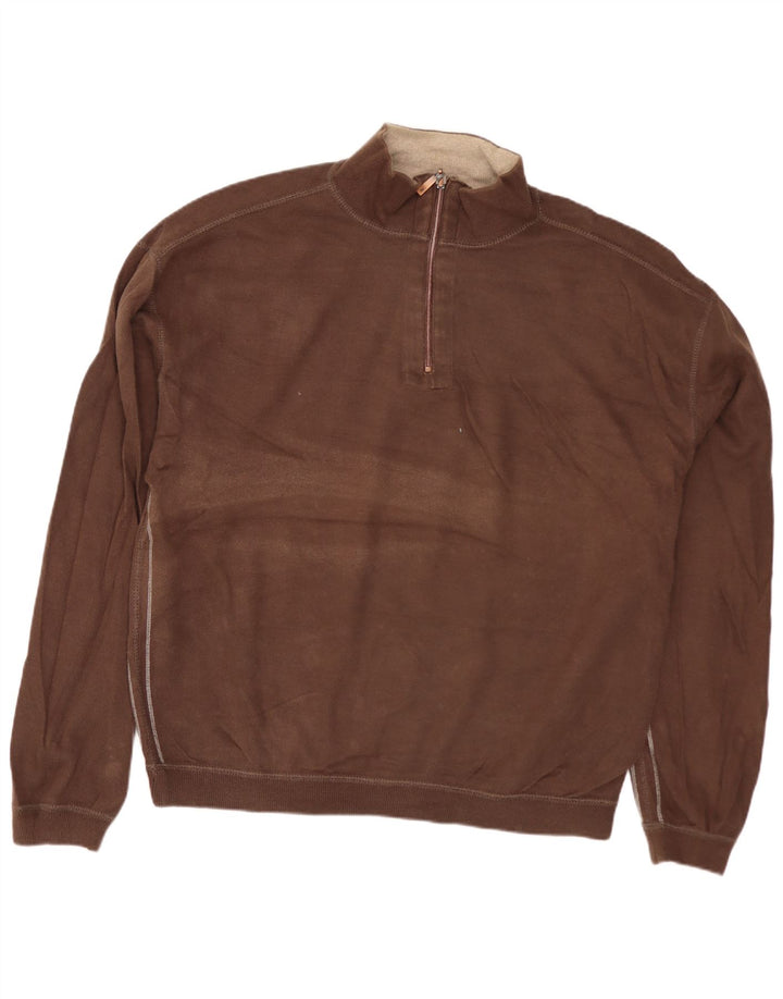 Izod Sweatshirt med lynlås til mænd XL brun