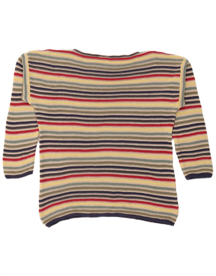 Benetton Dame Boat Neck Jumper Sweater UK 10 Small Multicolored