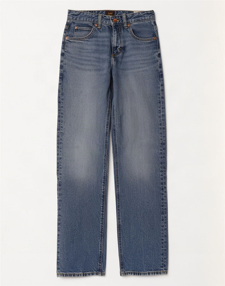 Lee Dame Rider Classic Straight Jeans W26 L30 Blå Bomuld