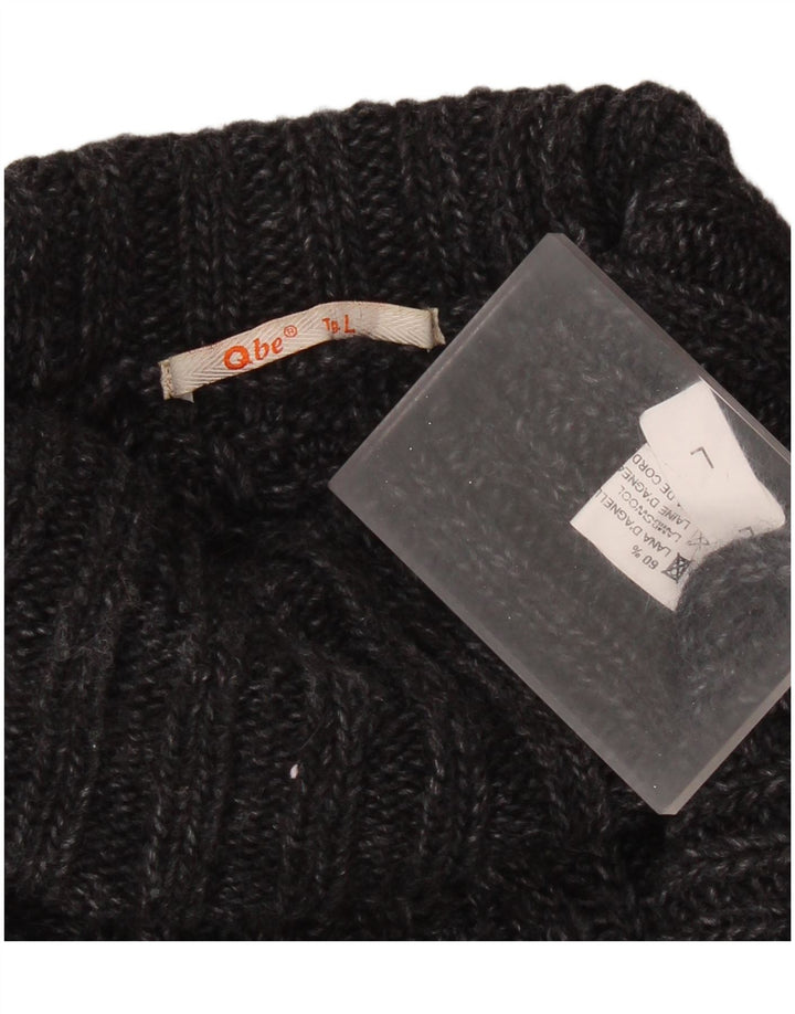 Vintage Herre rullehals sweater stor grå lammeuld