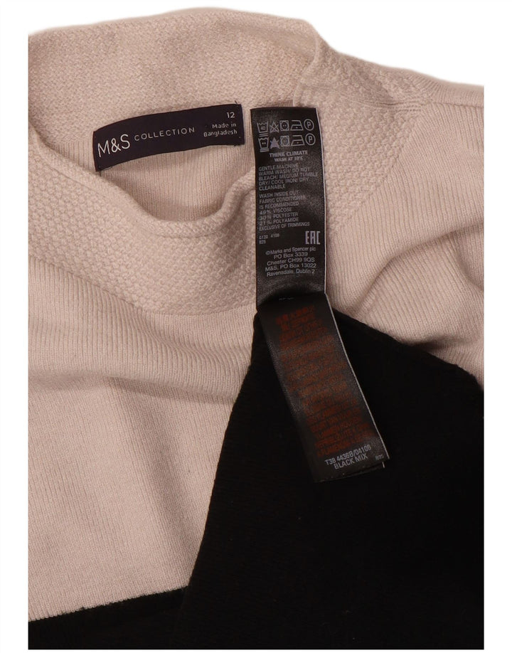 Marks & Spencer Dame Turtle Neck Jumper Sweater UK 12 Medium Black