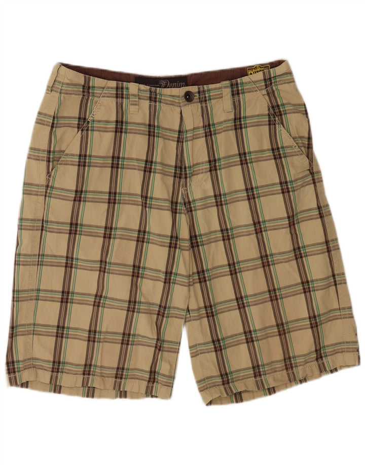 Tom Tailor Herre Chino Shorts W32 Medium Beige Plaid Bomuld