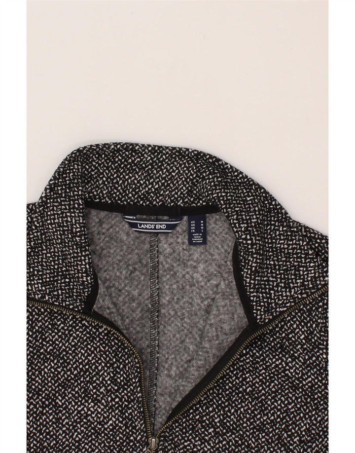 LANDS END Womens Tracksuit Top Jacket UK 14 Medium Black Flecked Vintage Lands End and Second-Hand Lands End from Messina Hembry 