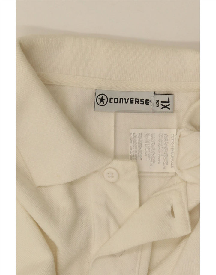 Converse herre poloshirt XL hvid bomuld