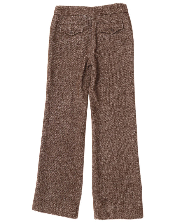 Zara Lige Chinobukser til kvinder EU 36 XS W26 L33 Brun Flecked Uld