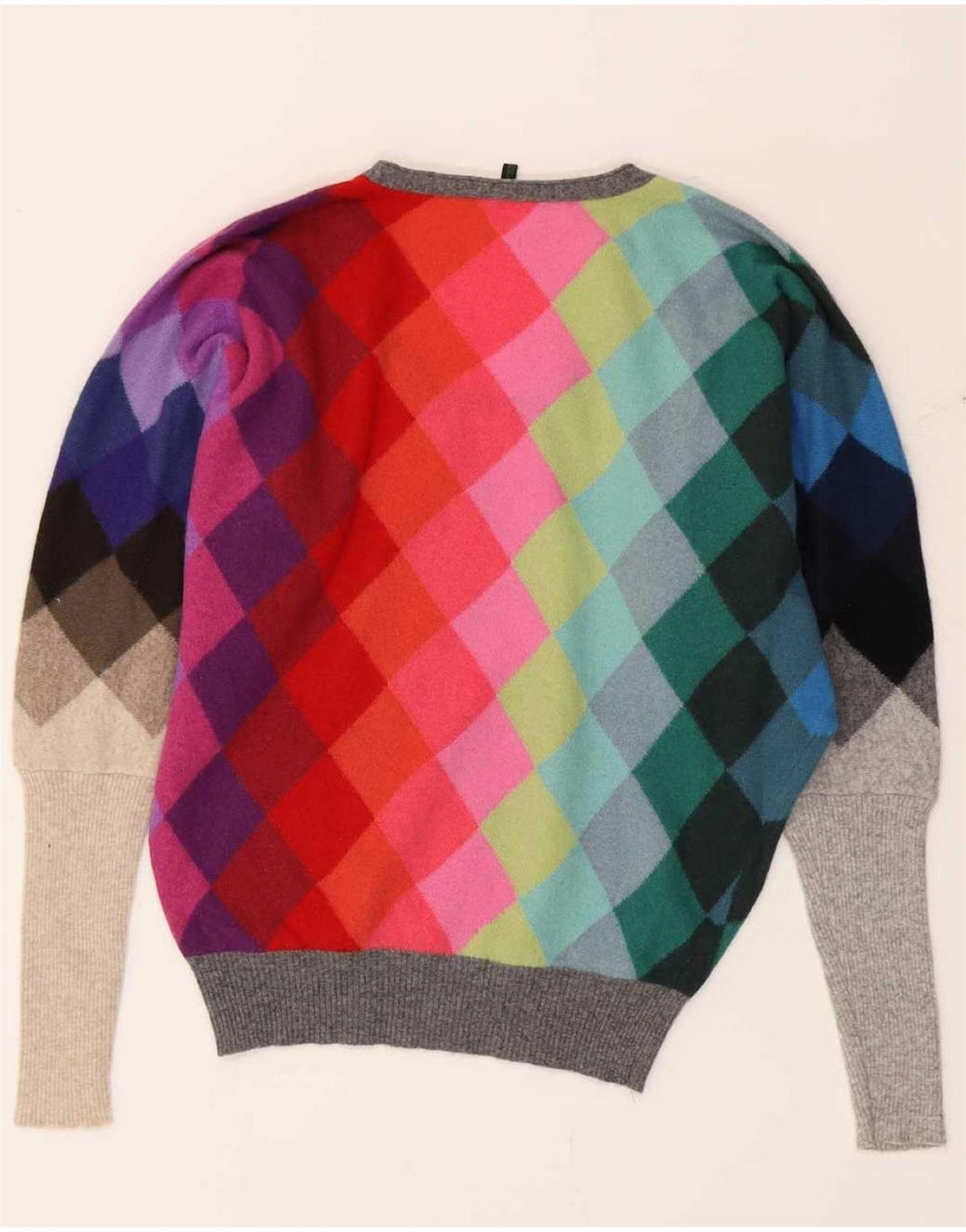 Benetton Dame Boat Neck Jumper Sweater UK 10 Small Multicolored