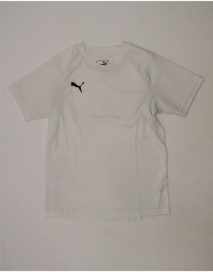 PUMA Boys T-Shirt Top 9-10 Years White Vintage Puma and Second-Hand Puma from Messina Hembry 